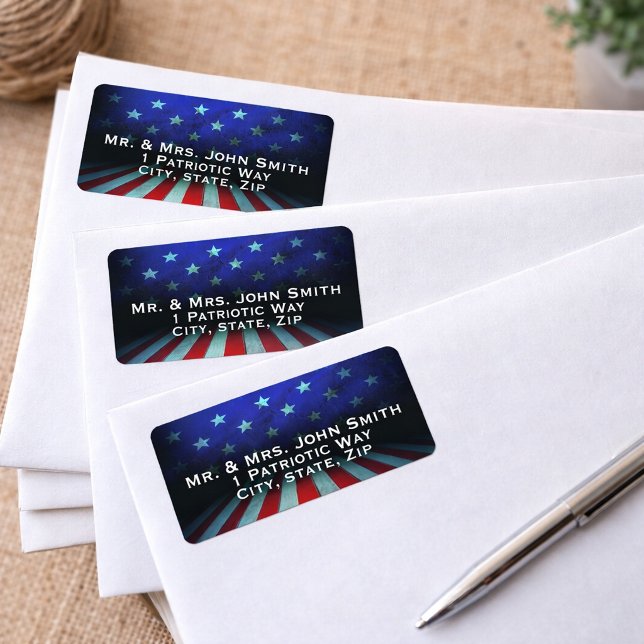 American Flag Abstract Return Address Label Adressetikett (Skapare uppladdad)