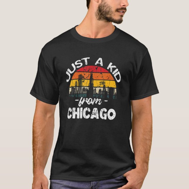 American Flag America USA  American Chicago City R T Shirt (Framsida)