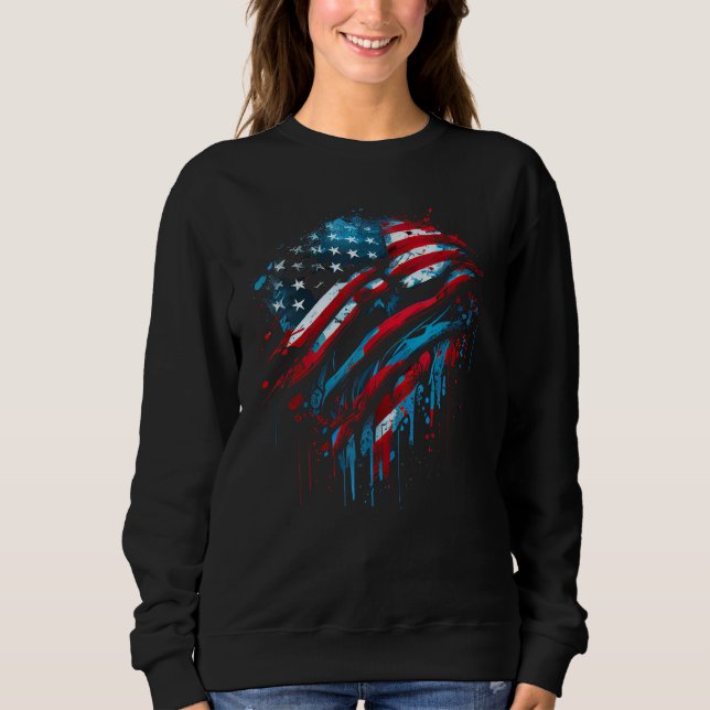 American Flag America USA Patriot Graffiti Style G T Shirt (Framsida)