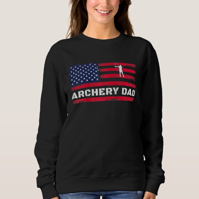 American Flag Archery Dad Father's Day Raglan Base T Shirt (Framsida)