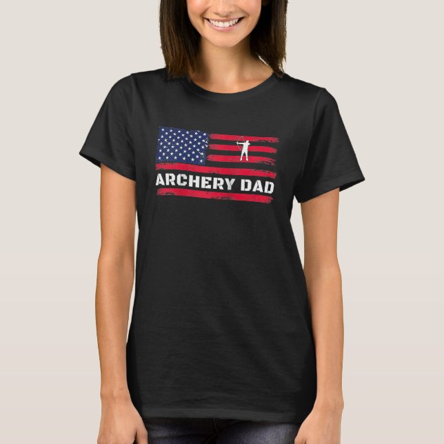 American Flag Archery Dad Father's Day Raglan Base T Shirt (Framsida)