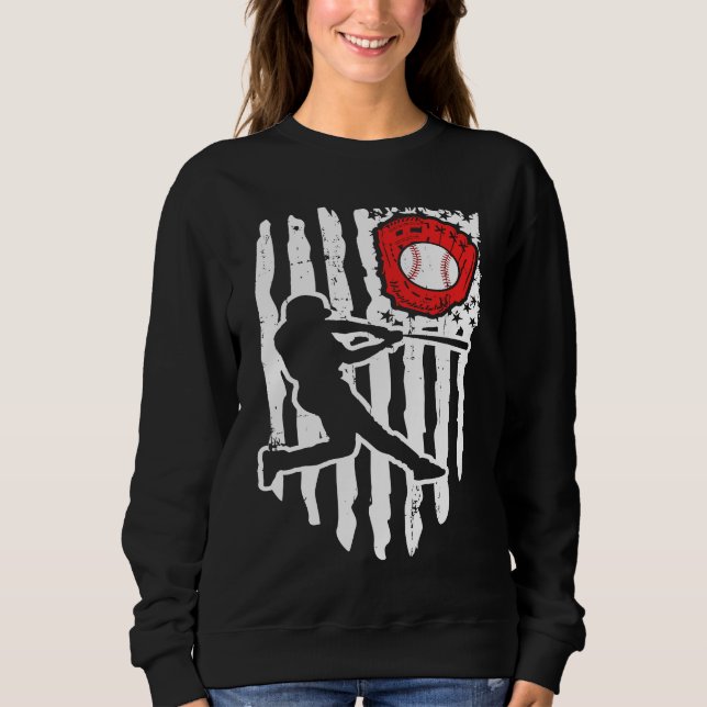American Flag Baseball Player  1 T Shirt (Framsida)