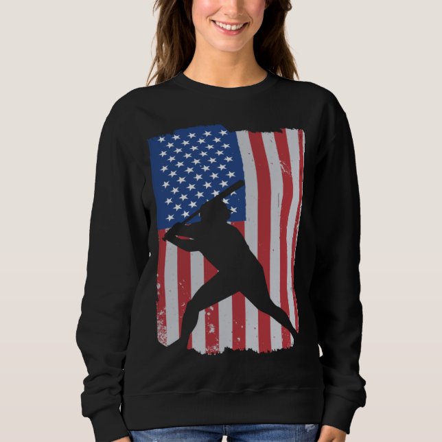 American Flag Baseball T Shirt (Framsida)