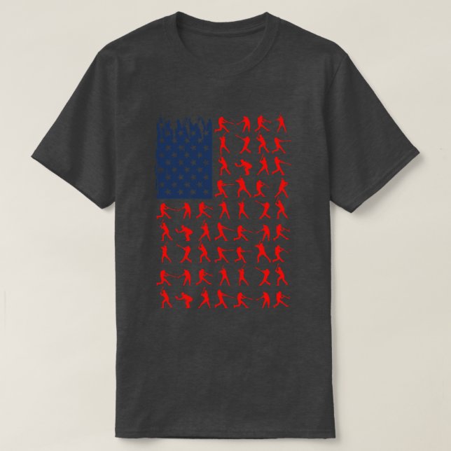 American Flag Baseball Team Gifts  T Shirt (Design framsida)