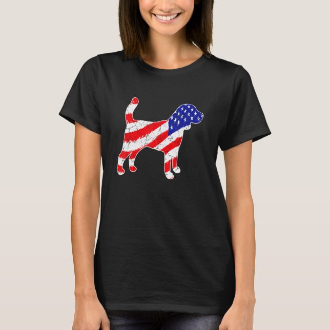 American Flag Beagle Patriotic Dog Dad Dog Mom T Shirt (Framsida)