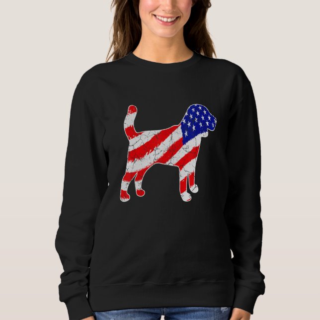 American Flag Beagle Patriotic Dog Dad Dog Mom T Shirt (Framsida)