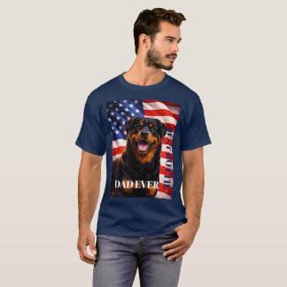 American Flag Best Dad Ever Rottweiler Dog T Shirt