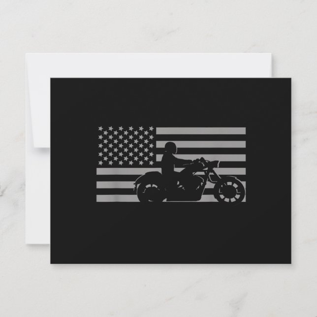 American Flag Biker Motorcycle Short Sleeve Spara Datumet (Framsida)