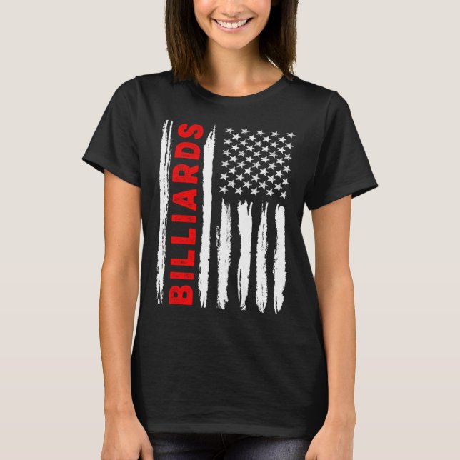 American Flag Billiards USA Men Women US Flag T Shirt (Framsida)