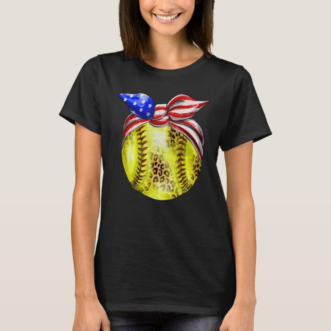 American Flag Bnadana Baseball Red White Blue 4th  T Shirt (Framsida)