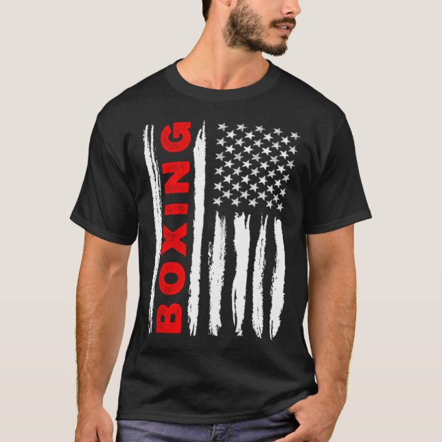 American Flag Boxing USA Men Women US Flag T Shirt (Framsida)