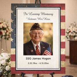 American Flag Celebration of Life Photo Funeral Poster