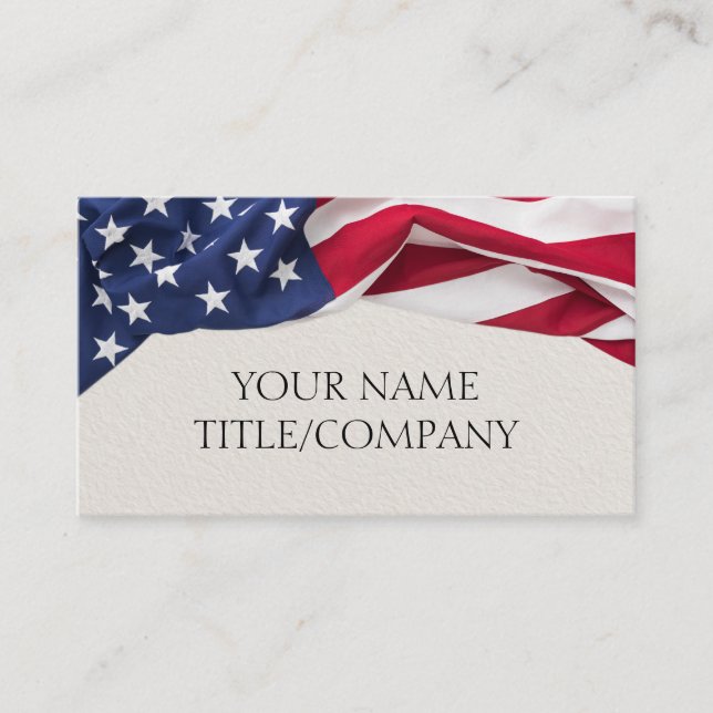 American Flag Company Name Paper Texture Visitkort (Framsida)