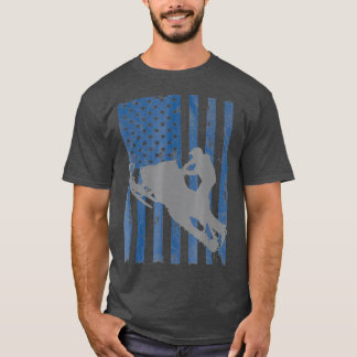 American Flag Cool Snowmobile T Shirt