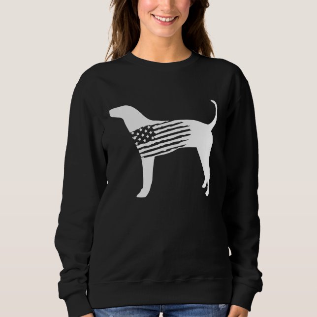 American Flag Coonhound For Plott Bluetick Redbone T Shirt (Framsida)