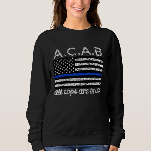American Flag Cops Are Brave Support Police Back T Shirt (Framsida)