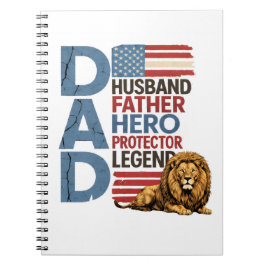 American Flag Dad Lion Patriotic Anteckningsbok