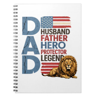 American Flag Dad Lion Patriotic Anteckningsbok