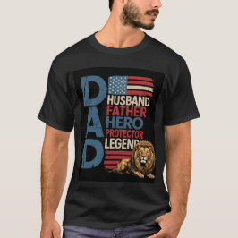 American flag Dad Lion Patriotic  T Shirt
