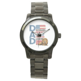 American flag Dad Lion Patriotic Watch Armbandsur