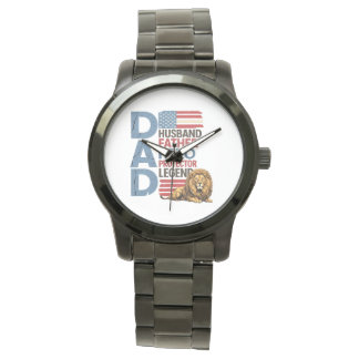 American flag Dad Lion Patriotic Watch Armbandsur