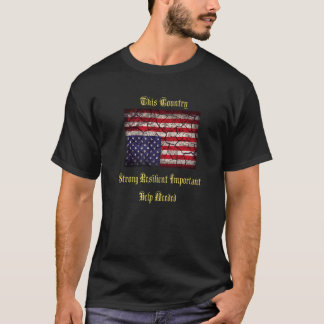 American Flag Distress Upside Down Patriot Pavemen T Shirt