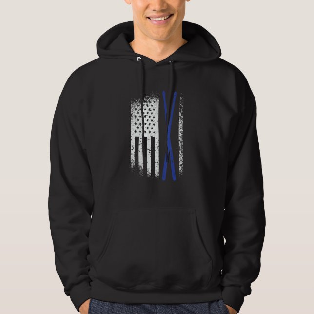 American Flag Drumsticks Hoodie (Framsida)