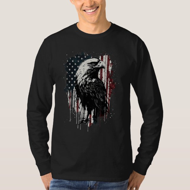 American Flag Eagle 4th Of July Independence Day P T Shirt (Framsida)