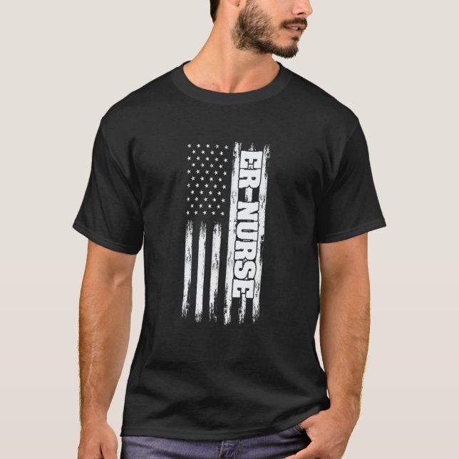 American Flag Emergency Room ER Nurse Patriotic He T Shirt (Framsida)