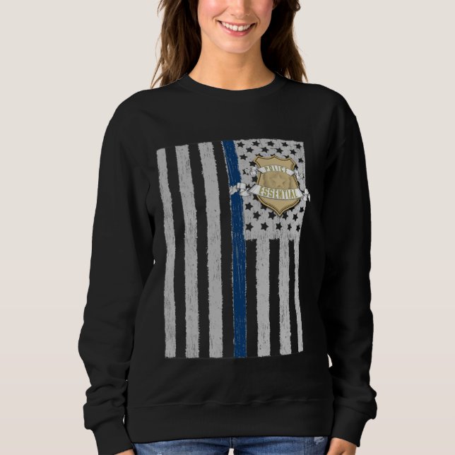 American Flag Essential Police Law Enforcement Pat T Shirt (Framsida)