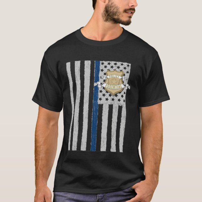 American Flag Essential Police Law Enforcement Pat T Shirt (Framsida)