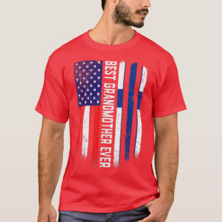 American Flag & Finland Flag Best Grandmother Ever T Shirt