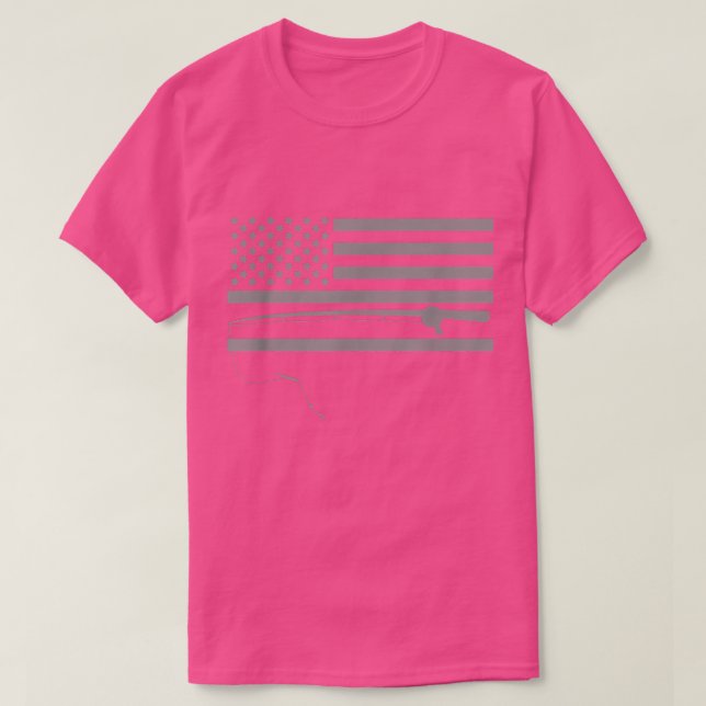 American Flag Fishing Apparel - Fishing  T Shirt (Design framsida)