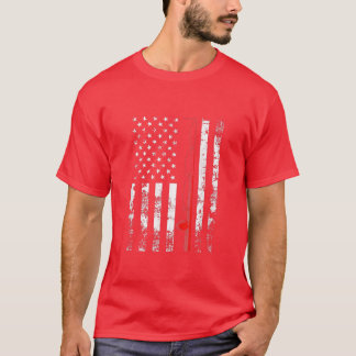 American Flag Fishing Rod Usa Patriotic Gift 64  T Shirt