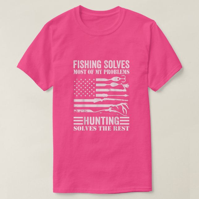 American Flag Fishing Solves Most of My Problems  T Shirt (Design framsida)