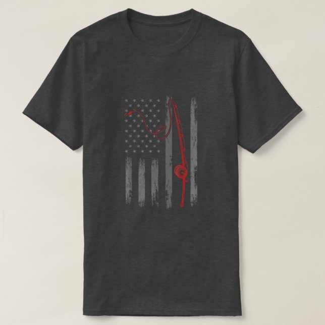 American Flag Fishing T shirts For Men Patriotic 4 (Design framsida)