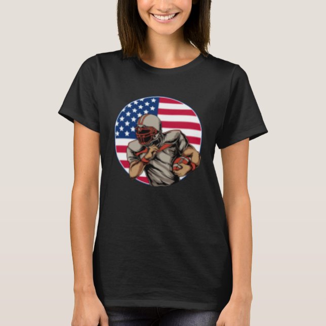 American Flag Football Is All There Is Sunday Game T Shirt (Framsida)