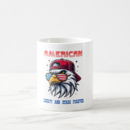American Flag Freedom Cool Bald Eagle on Kaffemugg