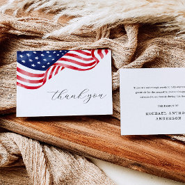 American Flag Funeral Thank You Cards Tack Kort