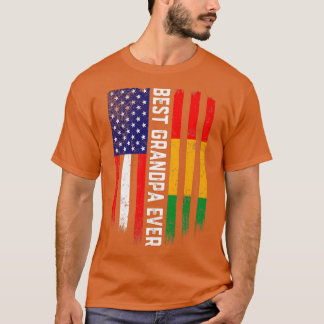 American Flag & Guinea Flag Best Grandpa Ever T Shirt