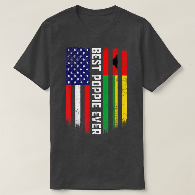 American Flag & GuineaBissau Flag Best Poppie Ever T Shirt (Design framsida)
