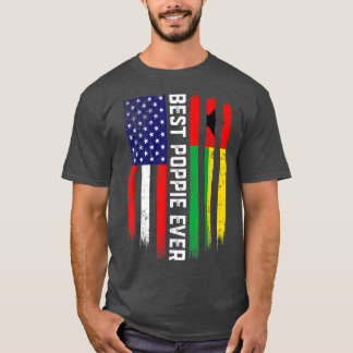 American Flag & GuineaBissau Flag Best Poppie Ever T Shirt