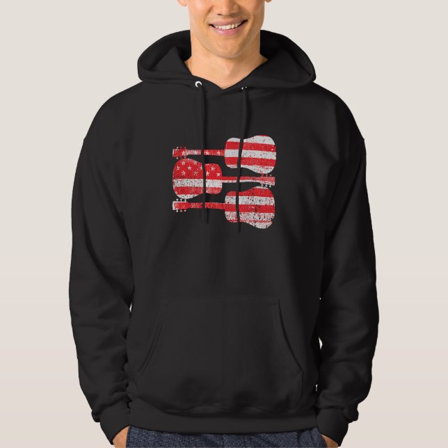 American Flag Guitars Hoodie (Framsida)
