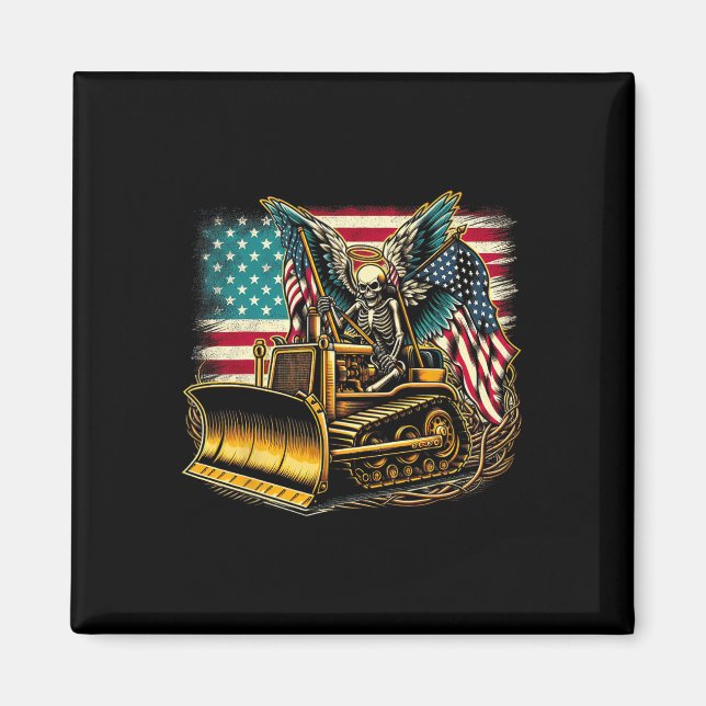 American Flag Halloween Skull Magnet (Framsidan)