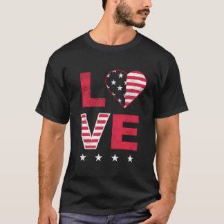 American Flag He Red White Blue 4Th Of July Top T Shirt