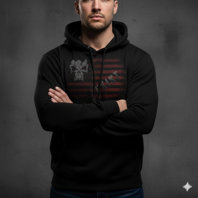 American Flag Hoodie with Skull (Skapare uppladdad)