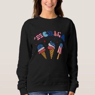 American Flag Ice Cream Cones Merica Ice Cream 4th T Shirt