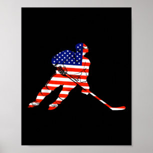 American Flag Ice Hockey Usa T-shirt T-shirt.png Poster