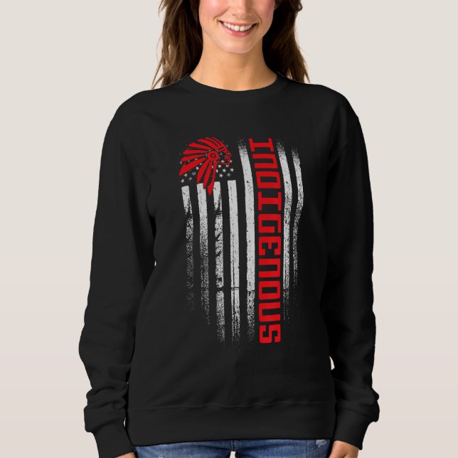 American Flag Indigenous Peoples Day Native Americ T Shirt (Framsida)