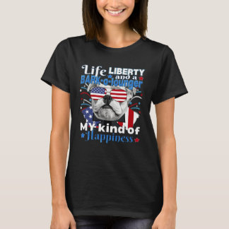 American Flag July 4 Bulldog Life Liberty Bark o L T Shirt